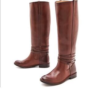 Frye Shirley Riding Plate Boots Brown Size 6‎
